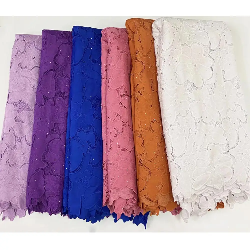 Royal Blue Color Embroidery Cotton Laces Fabrics With Stones Swiss Voile Lace Wedding Bride And Bridesmaid Dress Dry Lace Sewing 
Royal Blue Color Embroidery Cotton Laces Fabrics With Stones Swiss Voile Lace Wedding Bride And Bridesmaid Dress Dry Lace Sewing