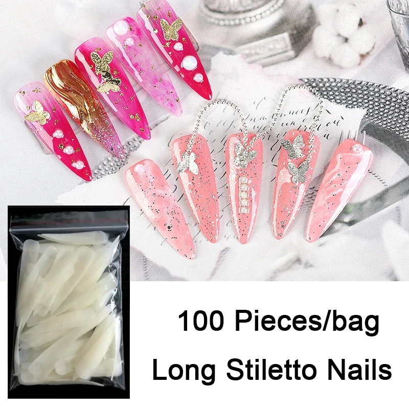 100pcs natural artifical nails extra long nail tips half cover stiletto french fake false nails sharp point acrylic nails art
100pcs natural artifical nails extra long nail tips half cover stiletto french fake false nails sharp point acrylic nails art