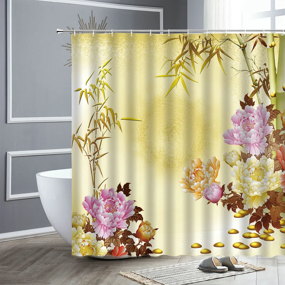 Waterproof Shower Curtain Lotus Butterfly Peony Flower Chinese Style Scenery Polyester Fabric Hooks Bathroom Curtains Home Decor
Waterproof Shower Curtain Lotus Butterfly Peony Flower Chinese Style Scenery Polyester Fabric Hooks Bathroom Curtains Home Decor