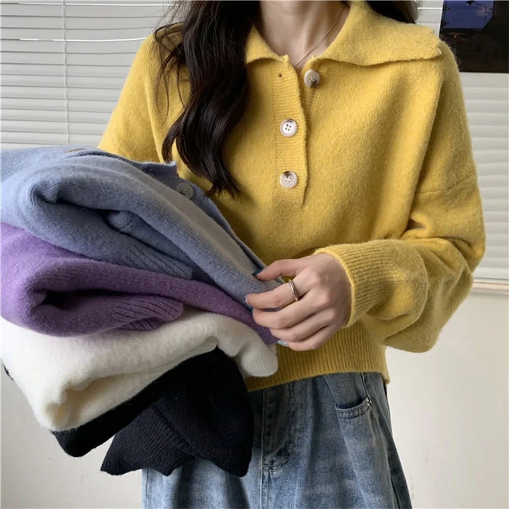 Women Korean Sweet Casual Lapel Button Soft Knitted Sweater Pullover Knitted Shirt Cardigan Tops Sweater Multicolor Multicolor
Women Korean Sweet Casual Lapel Button Soft Knitted Sweater Pullover Knitted Shirt Cardigan Tops Sweater Multicolor Multicolor