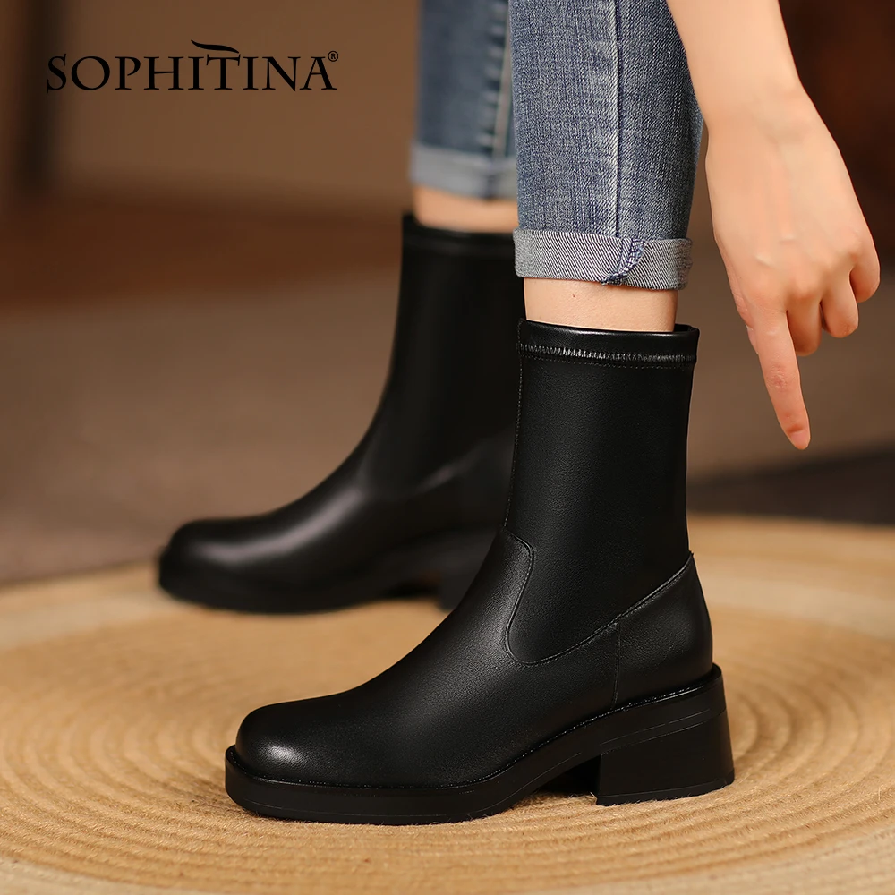Женские эластичные ботинки на платформе SOPHITINA, модные кожаные ботильоны без шнуровки, премиум-класса, большие размеры 34-43, YO46
Женские эластичные ботинки на платформе SOPHITINA, модные кожаные ботильоны без шнуровки, премиум-класса, большие размеры 34-43, YO46