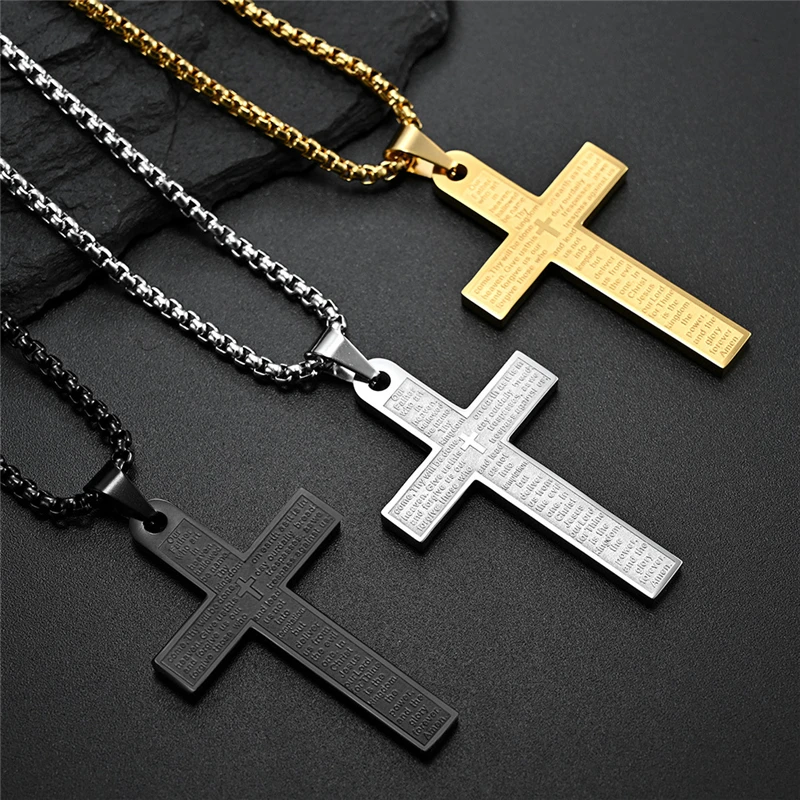 Religion Style 316l Stainless Steel Chain Necklaces For Women Simple Bible Cross Pendant Jewelry Christmas Gift Bijoux Femme
Religion Style 316l Stainless Steel Chain Necklaces For Women Simple Bible Cross Pendant Jewelry Christmas Gift Bijoux Femme