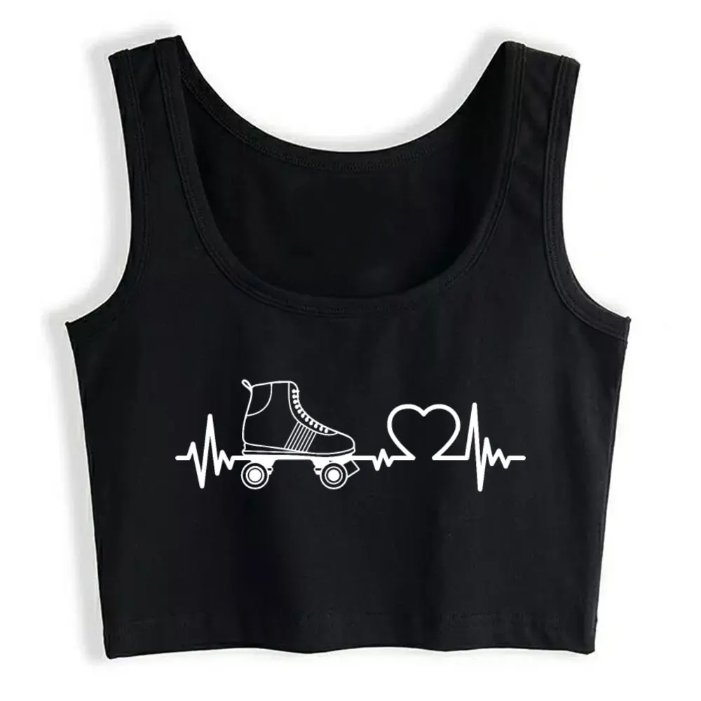 Crop Top Roller Skates Heartbeat Sexy Harajuku Print Y2k Tops Womens Tops blusas mujer de moda 2021 verano Gym Tank Top Women
Crop Top Roller Skates Heartbeat Sexy Harajuku Print Y2k Tops Womens Tops blusas mujer de moda 2021 verano Gym Tank Top Women