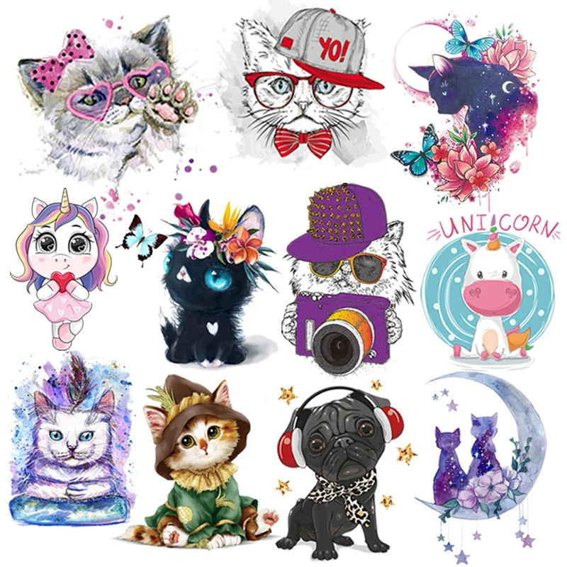 Hippie Cat Applique Heat Trabsfer For Kids Clothes Cute Cartoon Iron-On Transfers For Clothing Animals Thermo-Sticker On Clothes
Hippie Cat Applique Heat Trabsfer For Kids Clothes Cute Cartoon Iron-On Transfers For Clothing Animals Thermo-Sticker On Clothes
