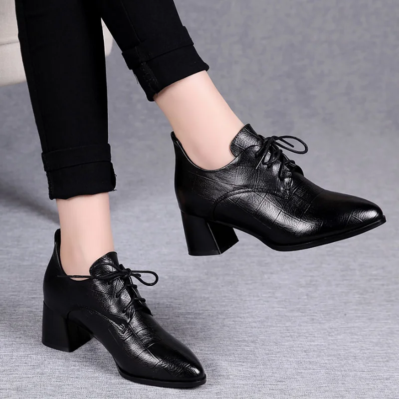 Mid Heels 2020 Autumn Shoes Woman Work Shoes SOFT PU LEATHER Women Pumps Thick Heel Pointed Toe Female Footware Lace-up Black
Mid Heels 2020 Autumn Shoes Woman Work Shoes SOFT PU LEATHER Women Pumps Thick Heel Pointed Toe Female Footware Lace-up Black