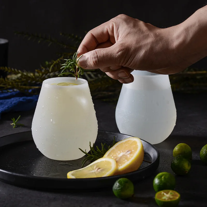 

Silicone Luminous Wine Glass Portable Travel Cups Bendable Folding Cup Whiskey Wine Juice Cola Beer Unbreakable Picnic