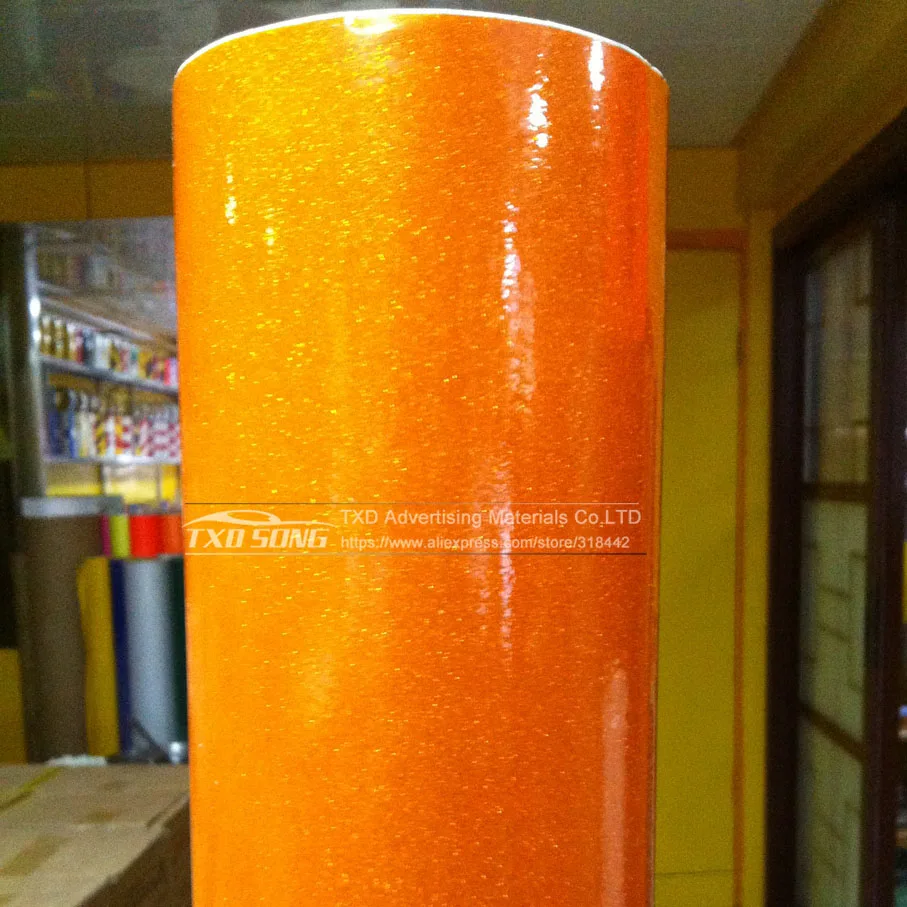 Premium High glossy orange Diamond pearl glitter wrapping vinyl film Glossy orange diamond glitter car sticker
Premium High glossy orange Diamond pearl glitter wrapping vinyl film Glossy orange diamond glitter car sticker