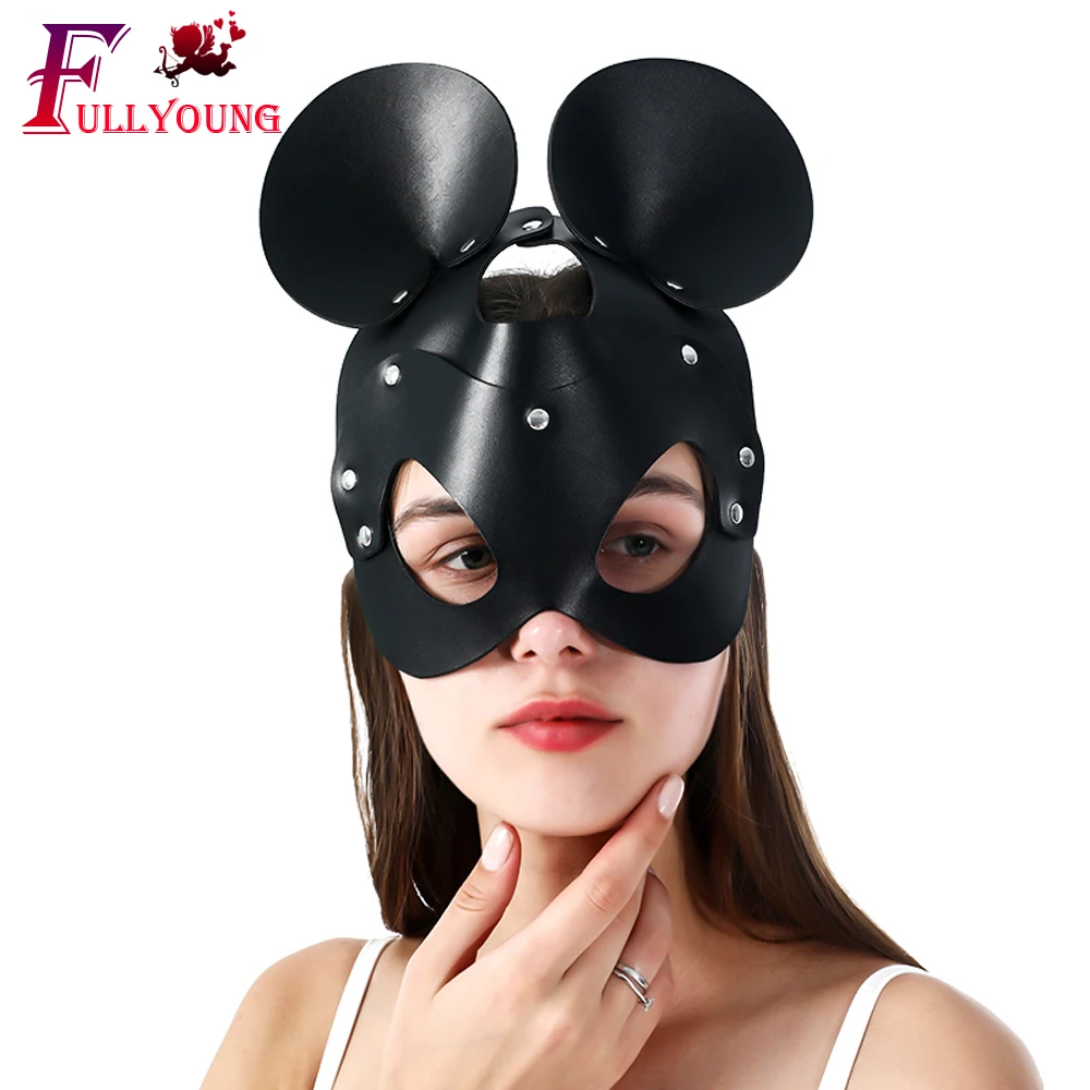 Fullyoung женские пикантные панковские маски Кожаная маска кошачий глаз для