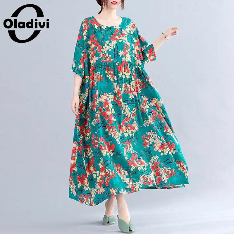Женское платье макси Oladivi, с цветочным принтом, летнее, Пляжное, большого размера
Женское платье макси Oladivi, с цветочным принтом, летнее, Пляжное, большого размера