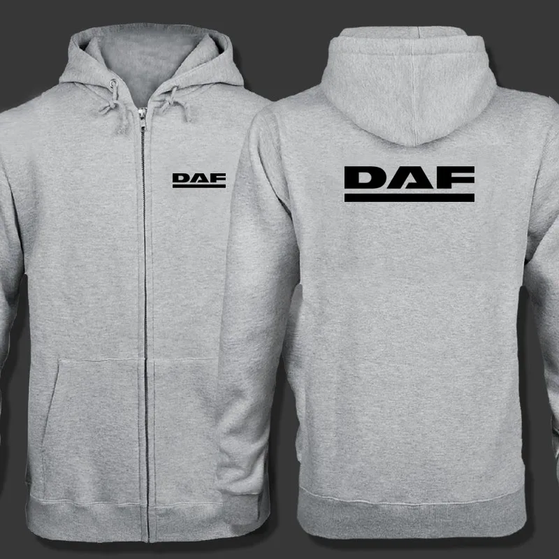 Толстовка с капюшоном и логотипом автомобиля Daf Зимние толстовки куртка на