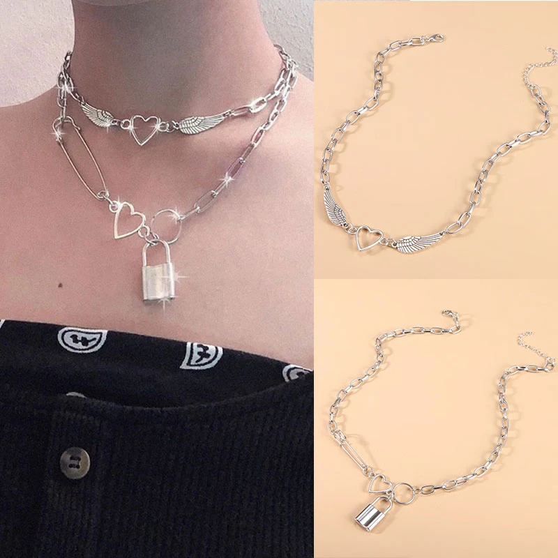 Stainless Steel Heart Choker Necklaces For Women Punk Necklace Jewelry Clavicle Chain Fashionable Pendant Individual Necklace
Stainless Steel Heart Choker Necklaces For Women Punk Necklace Jewelry Clavicle Chain Fashionable Pendant Individual Necklace