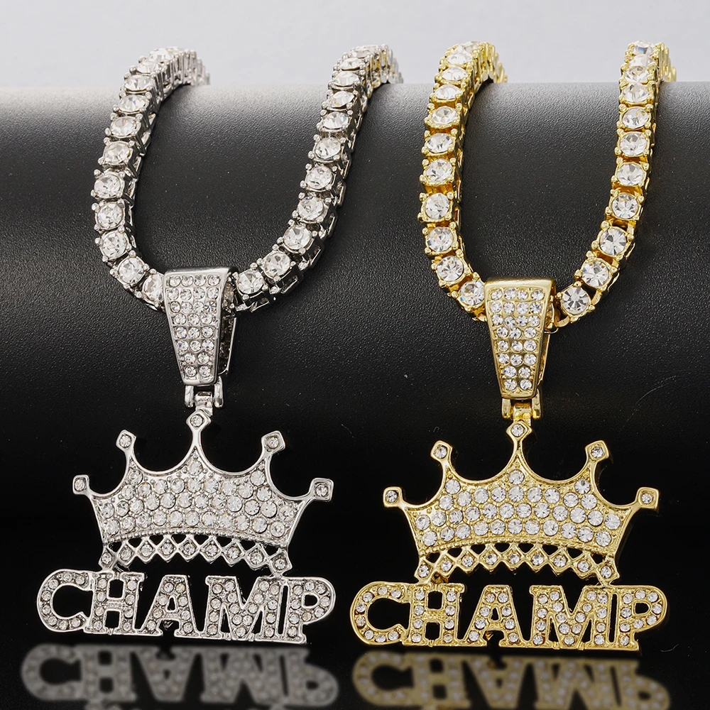 Льдом Ankh Champ кулон ожерелье короткая цепочка для женщин в стиле хип хоп ювелирные