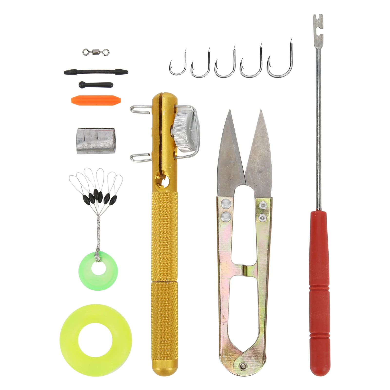 Barbed Hook Space Beans Connection Ring Scissor Knotting Tool Hook Release Tool Fishing Hook Set
Barbed Hook Space Beans Connection Ring Scissor Knotting Tool Hook Release Tool Fishing Hook Set