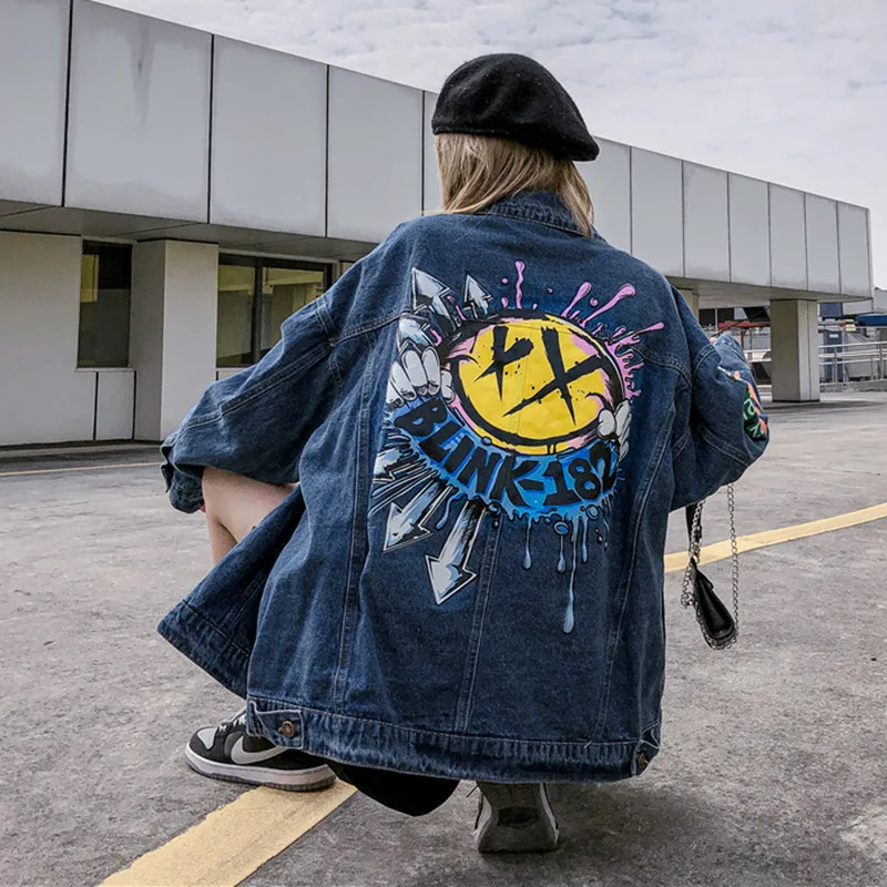 Spring And Autumn Fashion Casual High Street Pocket Hip Hop Broken Copper Printing Print Patchwork Loose Denim Jacket Women
Spring And Autumn Fashion Casual High Street Pocket Hip Hop Broken Copper Printing Print Patchwork Loose Denim Jacket Women