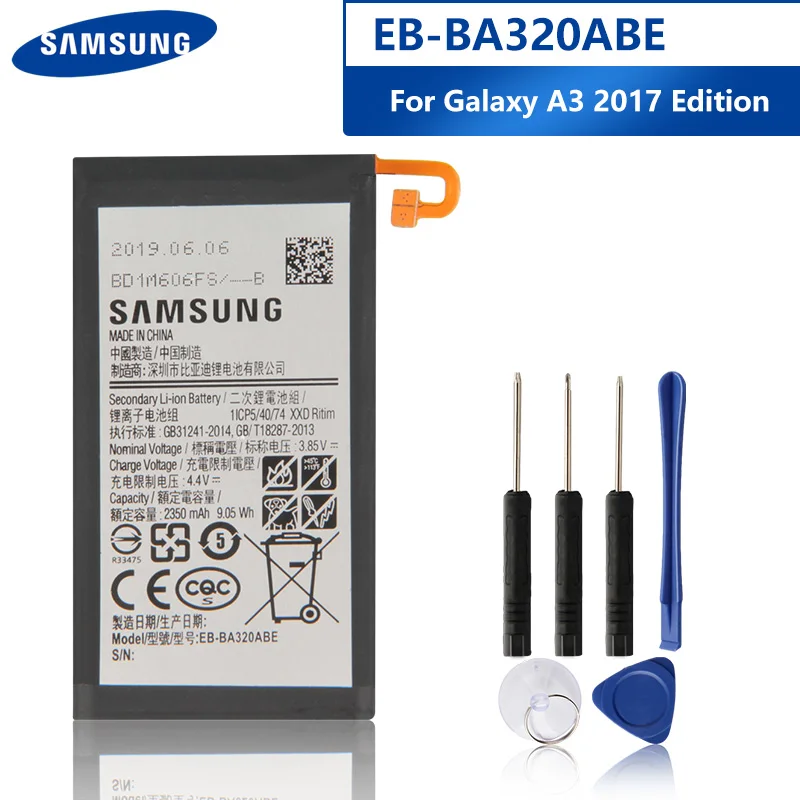 Фото Оригинальная запасная батарея для телефона EB BA320ABE Samsung GALAXY A3 2017 Edition A320