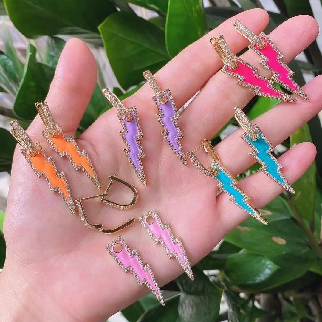 5Pairs Zircon drop piercing jewelry brass colorful enamel gold plated drop earrings Trendy charm earrings for women
5Pairs Zircon drop piercing jewelry brass colorful enamel gold plated drop earrings Trendy charm earrings for women