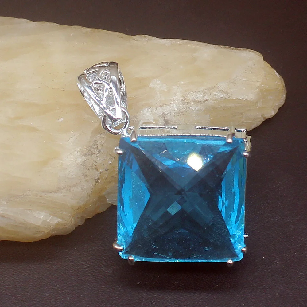 Gemstonefactory Jewelry Big Promotion 925 Silver Huge Square Blue Topaz Women Ladies Mom Gifts Necklace Pendant 20214004
Gemstonefactory Jewelry Big Promotion 925 Silver Huge Square Blue Topaz Women Ladies Mom Gifts Necklace Pendant 20214004