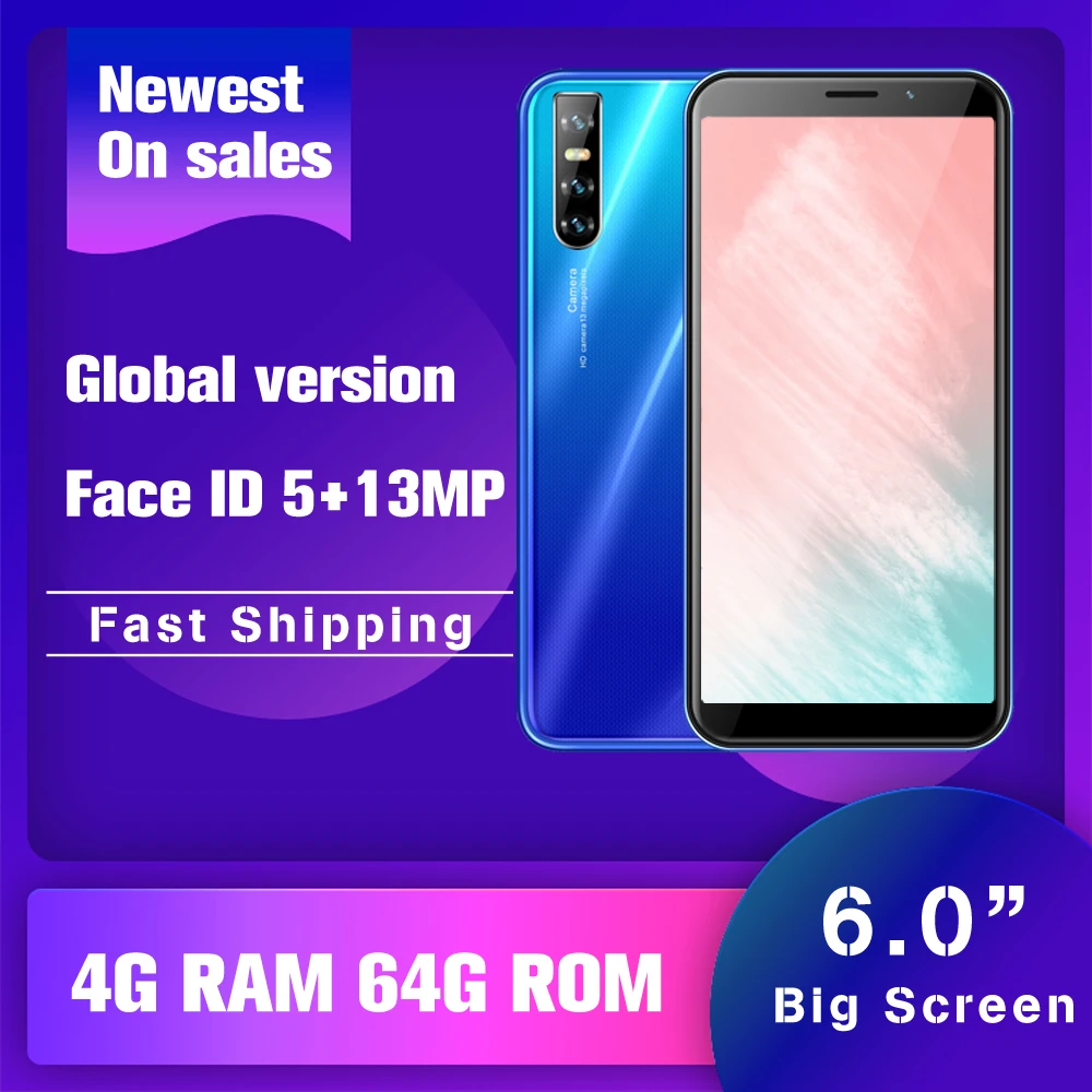 Смартфон A7 Pro 4 + 64 ГБ 6 0 дюйма ядра 13 МП|Смартфоны| |