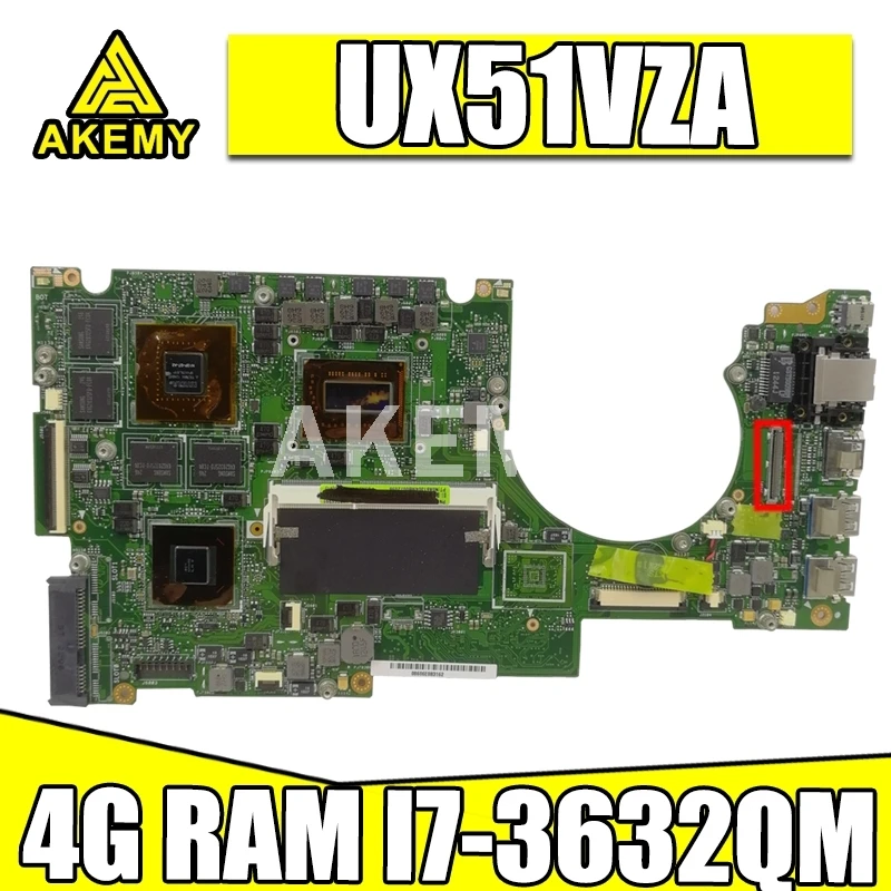 UX51VZA материнская плата для Asus U500V U500VZ UX51VZ ноутбука 90R-NWOMB1H00Y 4G/I7-3632QM (V2G) | Компьютеры