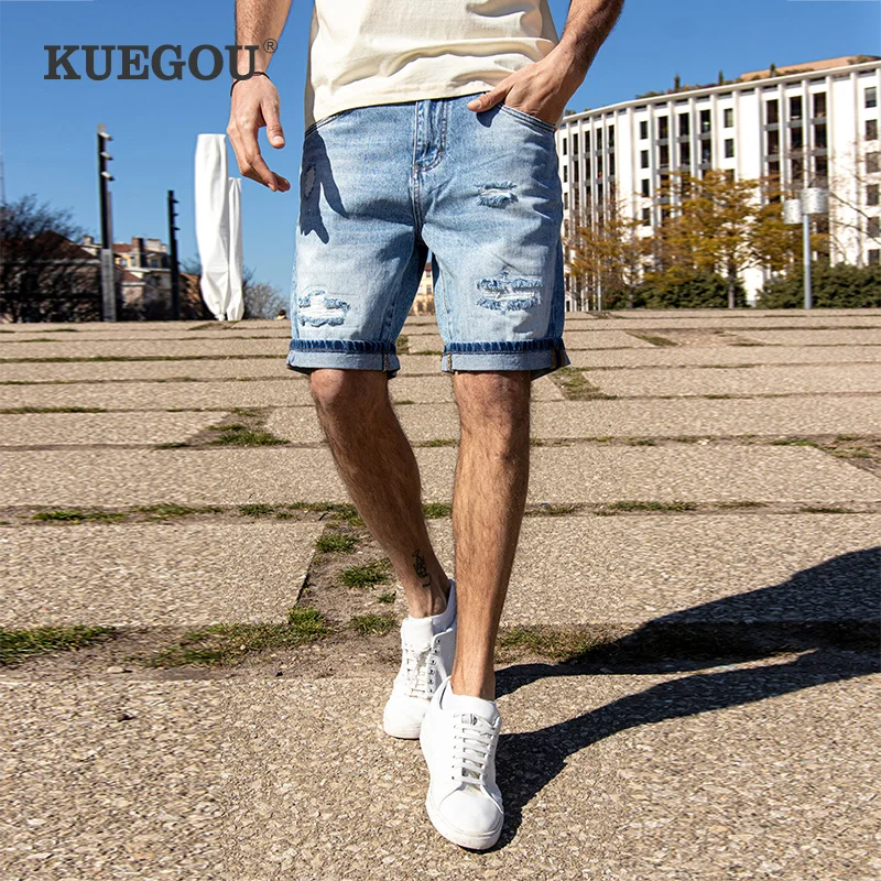 Шорты KUEGOU мужские джинсовые свободного покроя, винтажная одежда в стиле хип-хоп, модные Изношенные джинсовые шорты с дырками, цвет синий, ле...
Шорты KUEGOU мужские джинсовые свободного покроя, винтажная одежда в стиле хип-хоп, модные Изношенные джинсовые шорты с дырками, цвет синий, ле...