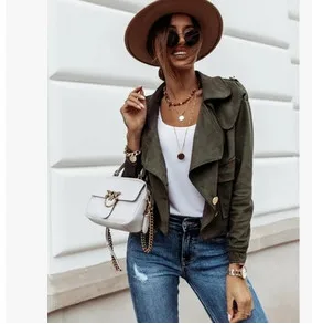 Women Casual coat Solid Color Jacket Long Sleeve Turn-down Collar Side Pocket Single-breasted decoration Coat soft suede fabric
Women Casual coat Solid Color Jacket Long Sleeve Turn-down Collar Side Pocket Single-breasted decoration Coat soft suede fabric
