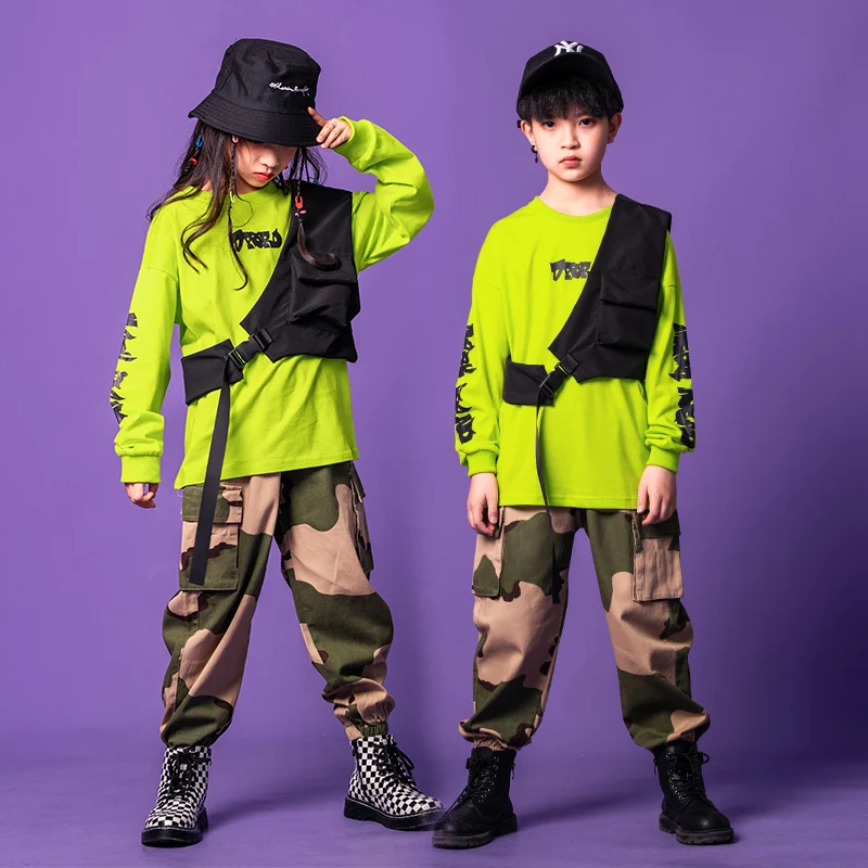 Kids Kpop Outfits Dance Clothing For Girls Boys Sweatshirt Tops Streetwear Camo Tacitcal Cargo Pants Hip Hop Stage Wear Costumes
Kids Kpop Outfits Dance Clothing For Girls Boys Sweatshirt Tops Streetwear Camo Tacitcal Cargo Pants Hip Hop Stage Wear Costumes