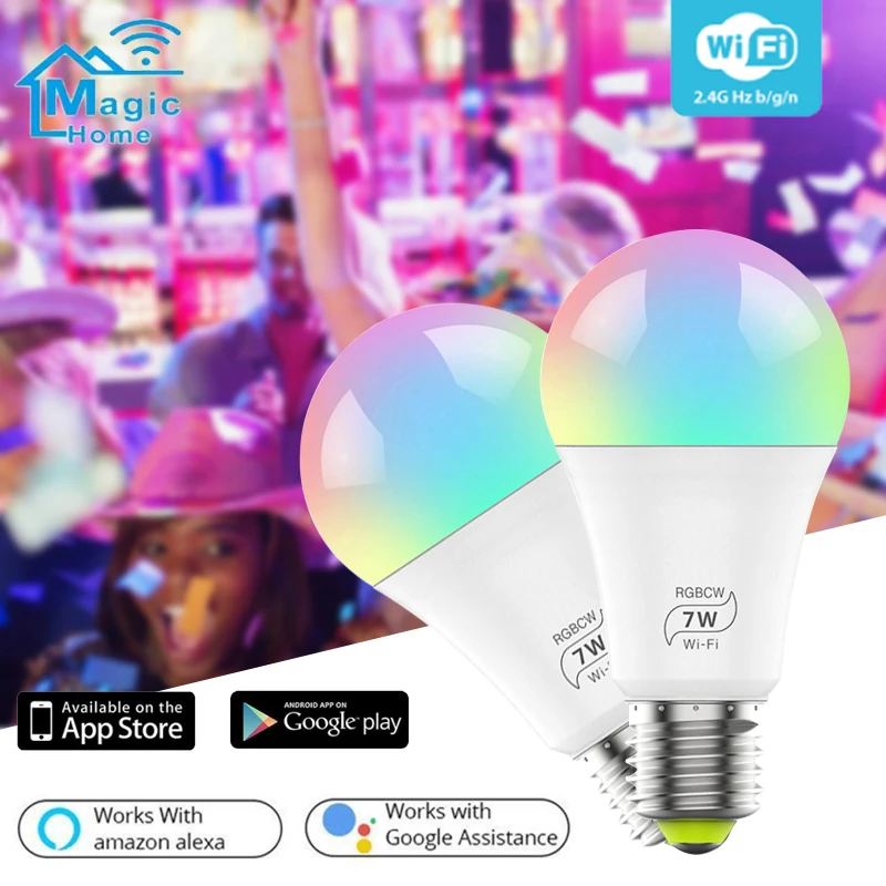 E27 Dimmable WiFi Smart Light Bulbs Remote Voice Control Smart Bulbs Room Decor RGB Neon Sign Works With Alexa Google Assistant
E27 Dimmable WiFi Smart Light Bulbs Remote Voice Control Smart Bulbs Room Decor RGB Neon Sign Works With Alexa Google Assistant
