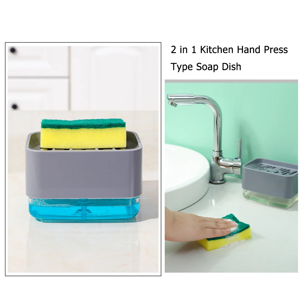 Portable Manual Press Soap Dispenser 2 in 1 Household Kitchen Detergent Box Sponge Brush Liquid Cleaning Accessories 1PCS
Portable Manual Press Soap Dispenser 2 in 1 Household Kitchen Detergent Box Sponge Brush Liquid Cleaning Accessories 1PCS