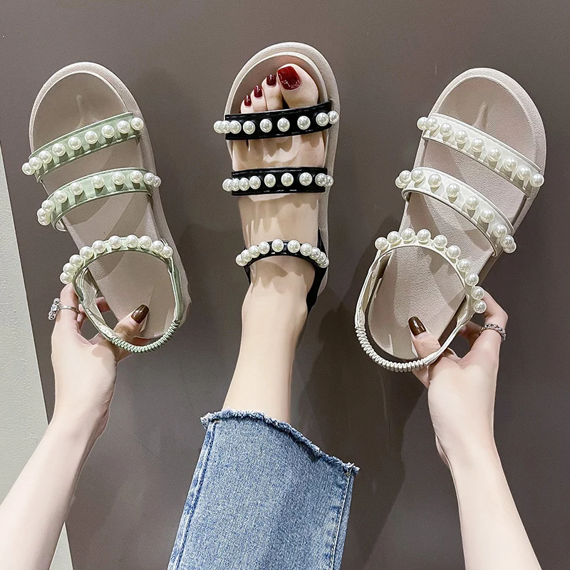 2021 Sandals Female Shoe Strappy Heels Slip-on Loafers Summer Women's All-Match New Girls Elastic Band Beige Low Clear Fashion
2021 Sandals Female Shoe Strappy Heels Slip-on Loafers Summer Women's All-Match New Girls Elastic Band Beige Low Clear Fashion