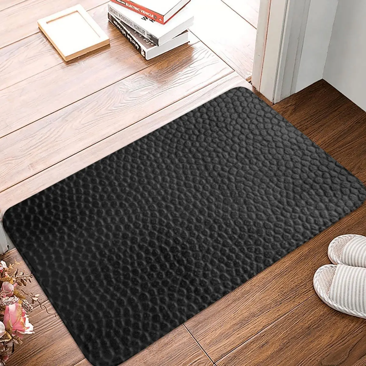 

Black Leather Polyester Doormat Rug carpet Mat Footpad Non-slip removalEntrance Kitchen Bedroom balcony Cartoon