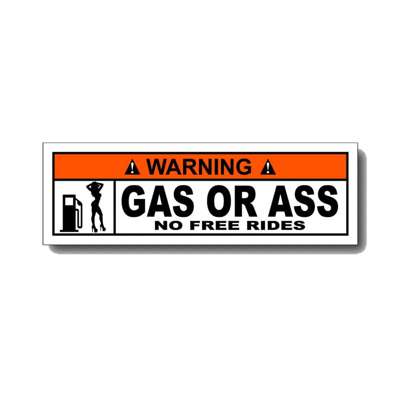 

Sexy Gas or Ass Warning Funny PVC Decal Personality Car Sticker Waterproof Auto Decals,15cm*4cm