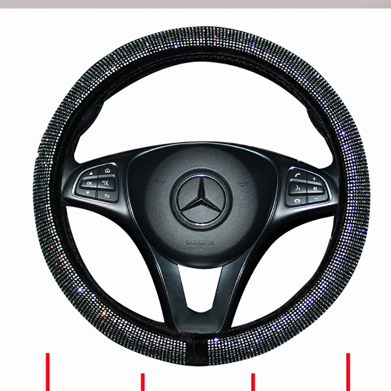 Diamond Leather Steering Wheel Cover with Bling Bling Crystal Rhinestones, Universal Fit 15 Inch Car Wheel Protector for Girls
Diamond Leather Steering Wheel Cover with Bling Bling Crystal Rhinestones, Universal Fit 15 Inch Car Wheel Protector for Girls