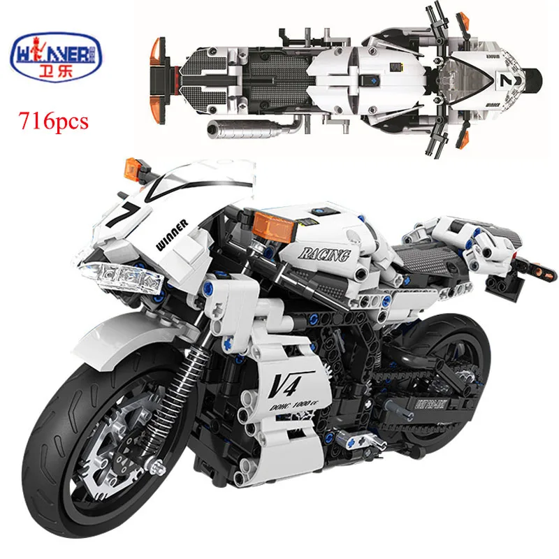 Wonderlife 716pcs City Technic Racing motorcycle Motorbike Model Building Block DIY Locomotive Brick Toys Christmas Gifts
Wonderlife 716pcs City Technic Racing motorcycle Motorbike Model Building Block DIY Locomotive Brick Toys Christmas Gifts
