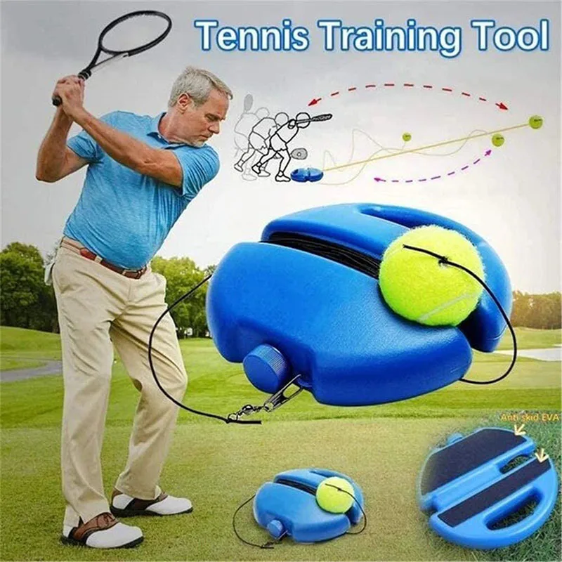

Heavy Duty Tennis Instructor Rebound Ball with Rope Baseboard Self Study Tennis Training Tool Equipment Exercise Sparring Device