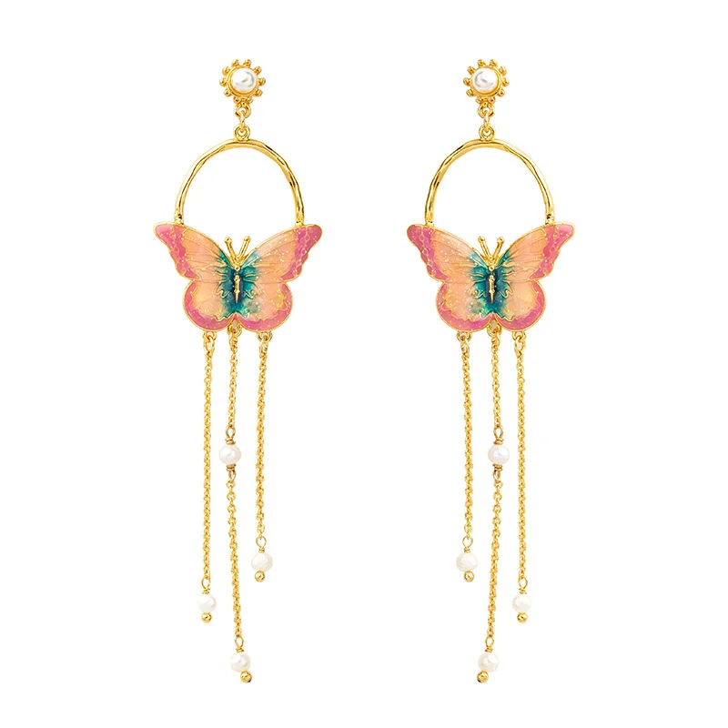 New European and American Hand-painted Enamel Butterfly Stud Earrings Super Fairy Face Thin Earrings S925 Silver Needle Earrings
New European and American Hand-painted Enamel Butterfly Stud Earrings Super Fairy Face Thin Earrings S925 Silver Needle Earrings