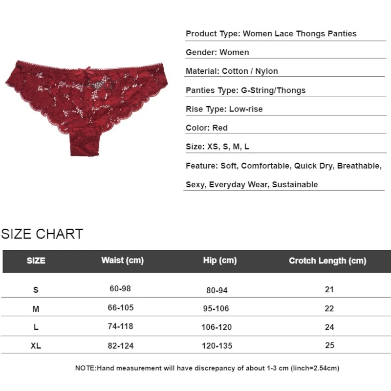 5pcs Pack Women Red Sexy Thongs Panties G String Underwear Women Low-Rise Thongs
5pcs Pack Women Red Sexy Thongs Panties G String Underwear Women Low-Rise Thongs