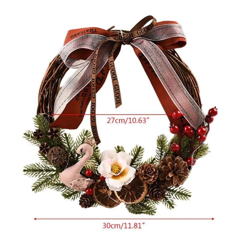 30cm Christmas Wreath Hanging Front Door Wall Tree Ornament with Artificial Pine QX2E
30cm Christmas Wreath Hanging Front Door Wall Tree Ornament with Artificial Pine QX2E