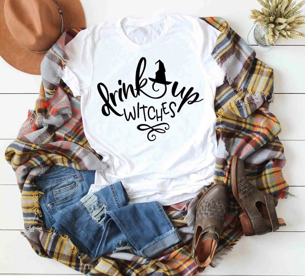 Drink Up Witches Womens Halloween Shirt slogan cotton casual harajuku kawaii t-shirt tumblr quote party girl tee tops- K743
Drink Up Witches Womens Halloween Shirt slogan cotton casual harajuku kawaii t-shirt tumblr quote party girl tee tops- K743