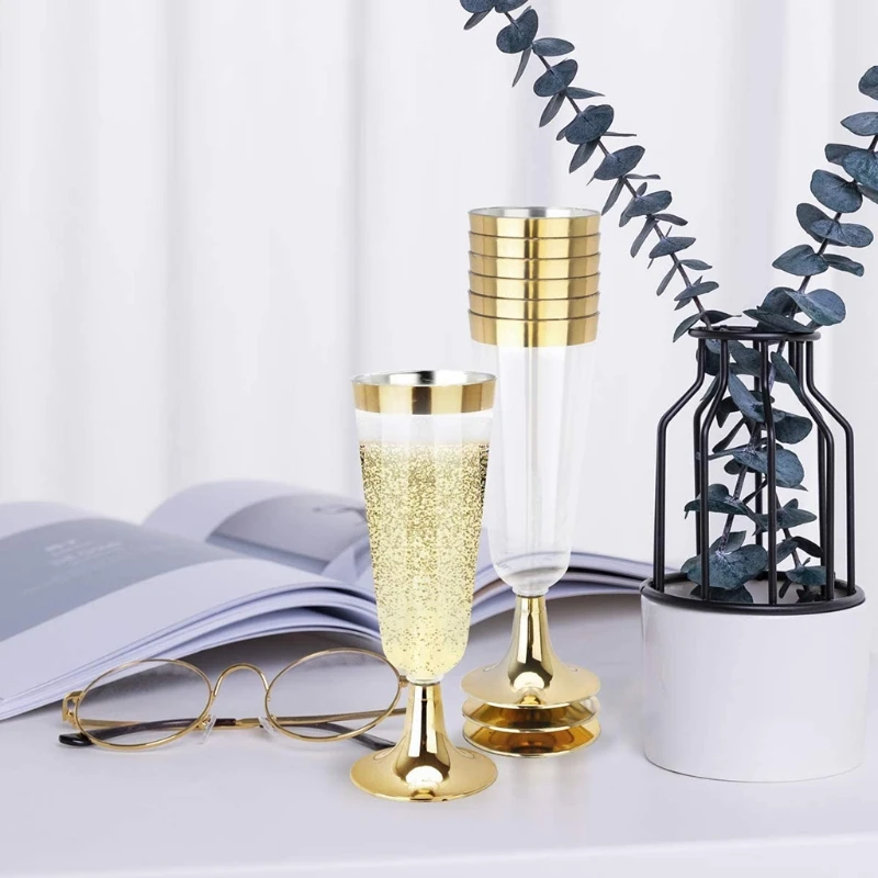 20 Pcs Gold Rim Decor Disposable Plastic Wine Cups Unbreakable Clear Champagne Wine Glasses Set Shatterproof Recyclable Drinkwar
20 Pcs Gold Rim Decor Disposable Plastic Wine Cups Unbreakable Clear Champagne Wine Glasses Set Shatterproof Recyclable Drinkwar