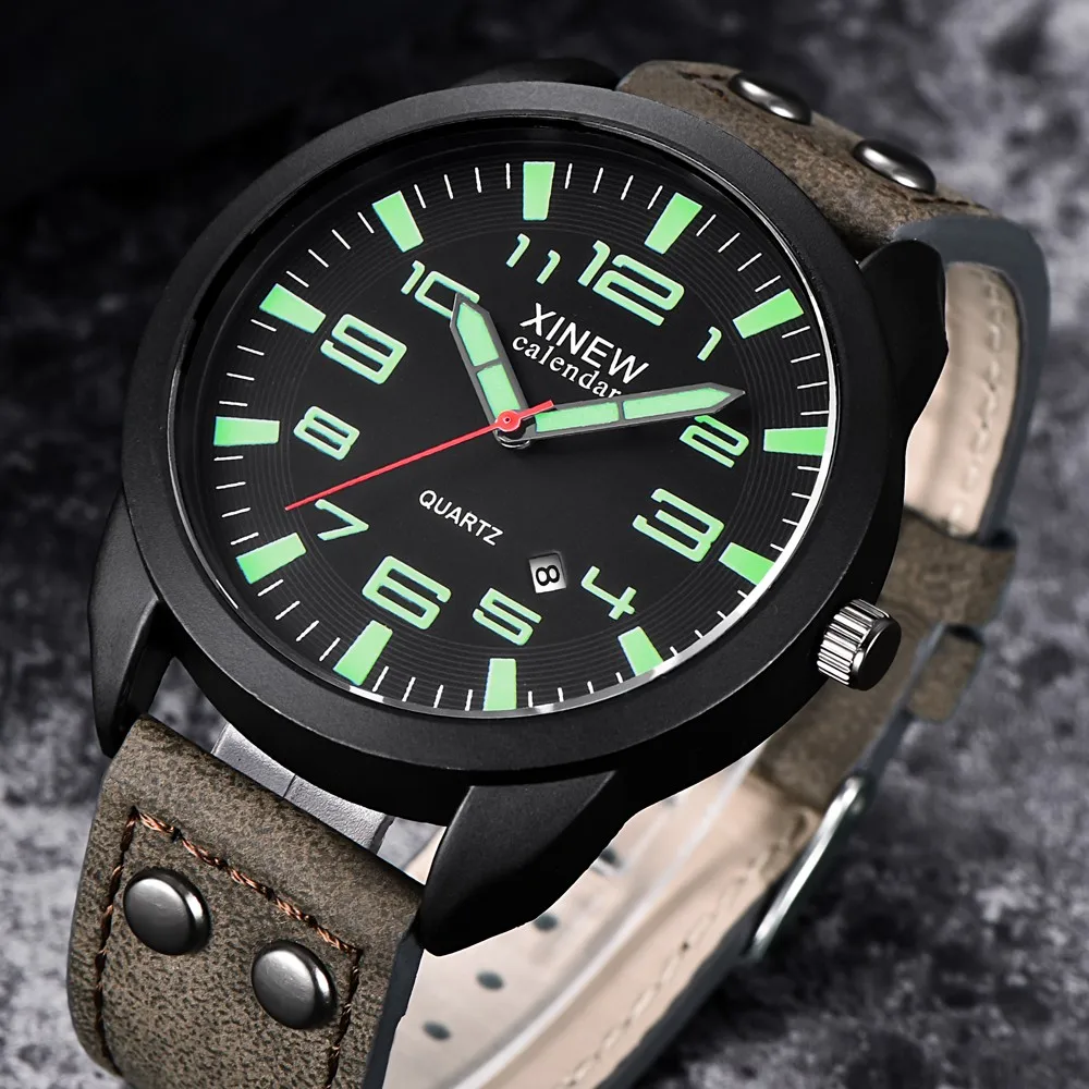 Fashion Men Watch High Quality Luminous Dial Date Waterproof Mens Leather Analog Quartz Wrist Watch For Man Gift reloj hombre
Fashion Men Watch High Quality Luminous Dial Date Waterproof Mens Leather Analog Quartz Wrist Watch For Man Gift reloj hombre
