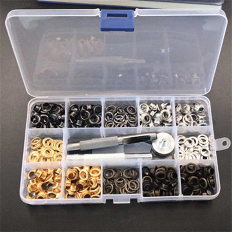 Metal Eyelets Grommets With Washer For DIY Leather Crafts Shoes Tool Snap Buttons Press Studs Kit With Fixing Tools
Metal Eyelets Grommets With Washer For DIY Leather Crafts Shoes Tool Snap Buttons Press Studs Kit With Fixing Tools