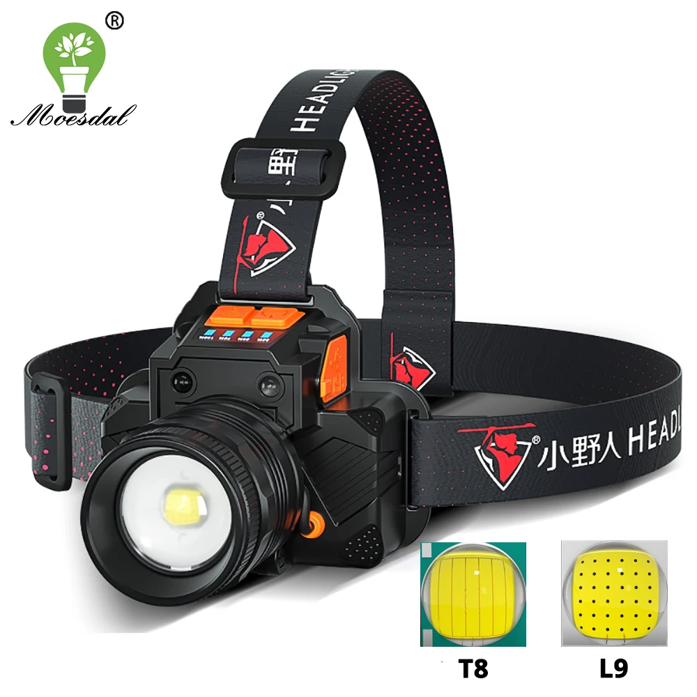 USB Rechargeable LED Headlamp Super Bright T8/L9 Waterproof Headlights with Sensor Switch 3 Modes Head-mounted Zoom Lantern
USB Rechargeable LED Headlamp Super Bright T8/L9 Waterproof Headlights with Sensor Switch 3 Modes Head-mounted Zoom Lantern