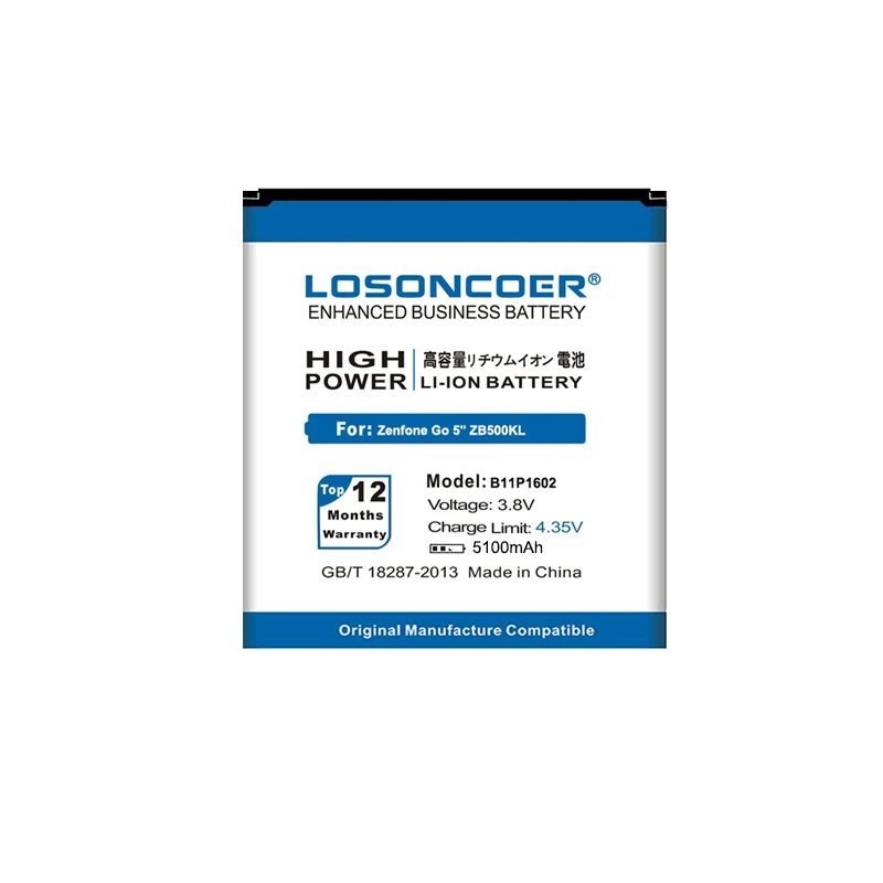 Аккумулятор LOSONCOER 5000 мАч B11P1602 мобильный телефон для ASUS Zenfone Go 5 "ZB500KL X00AD X00ADC X00ADA |