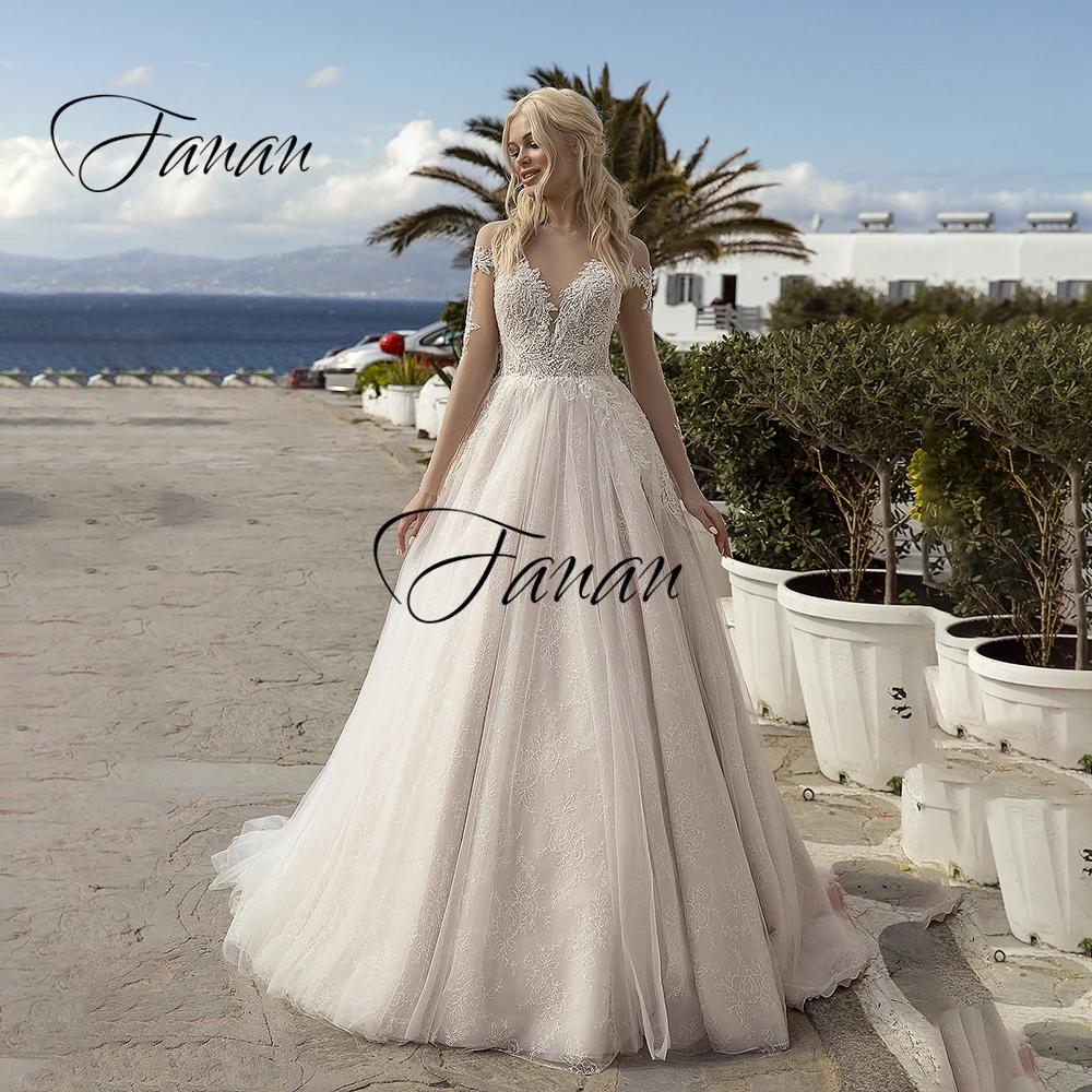 O-Neck Long Sleeve See-Through A-Line Wedding Dresses Lace Appliques Sweepc Train Tulle Bridal Gown Свадебное платье
O-Neck Long Sleeve See-Through A-Line Wedding Dresses Lace Appliques Sweepc Train Tulle Bridal Gown Свадебное платье