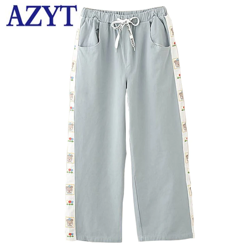 AZYT Loose Japanese Cartoon Print Straight Pants Women Autumn High Waist Female Ankle-Length Pants Harajuku Style Woman Pants
AZYT Loose Japanese Cartoon Print Straight Pants Women Autumn High Waist Female Ankle-Length Pants Harajuku Style Woman Pants