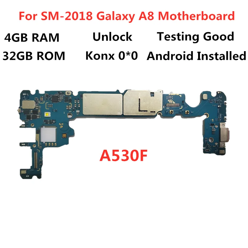 SamuelT оригинал для Samsung Galaxy 2018 A8 разблокированная материнская плата A530F 32 Гб Logic