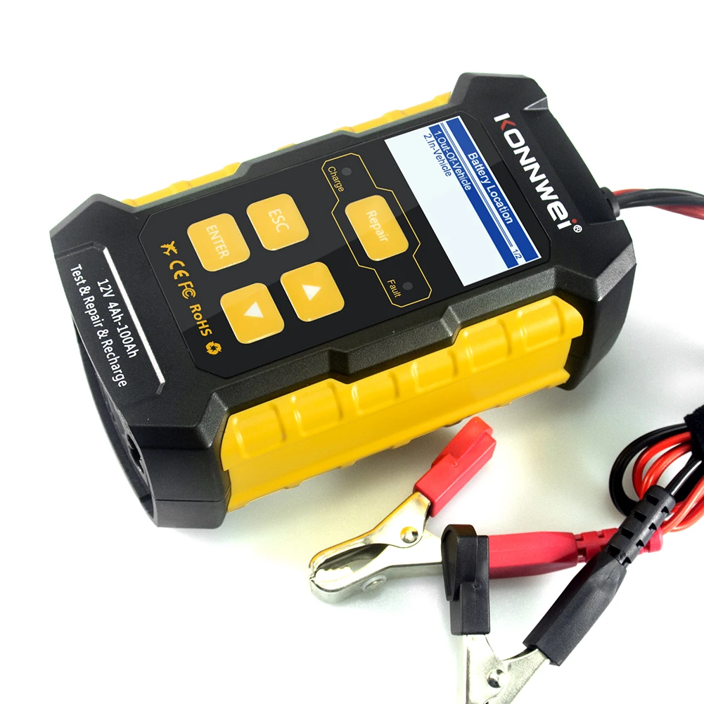 KONNWEI KW510 car battery charger and tester 12V battery maintainer for starting and car battery charging system
KONNWEI KW510 car battery charger and tester 12V battery maintainer for starting and car battery charging system