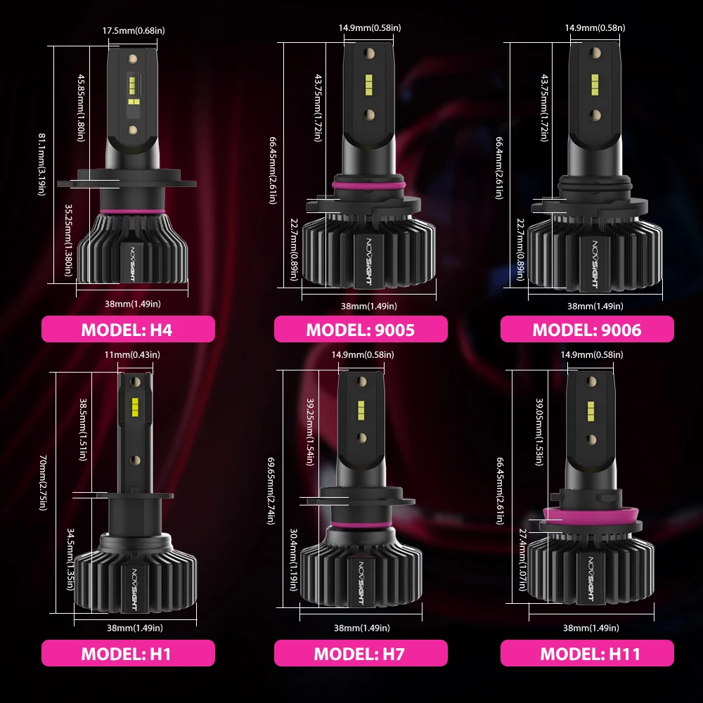 Novsight H4 Led Canbus H7 LED Headlight H11 Car Light Bulbs Turbo H1 Led Bulb Headlamp 9005 9006 HB3 HB4 12000LM Small Auto Lamp
Novsight H4 Led Canbus H7 LED Headlight H11 Car Light Bulbs Turbo H1 Led Bulb Headlamp 9005 9006 HB3 HB4 12000LM Small Auto Lamp