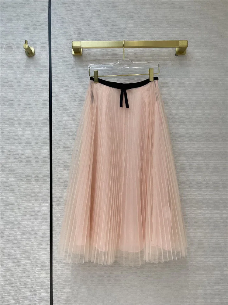 Sweet High-end Brand Women 2021 Early Spring New Elegant Bow Net Yarn Pleated Pure Color All-match Empire Thin Skirt
Sweet High-end Brand Women 2021 Early Spring New Elegant Bow Net Yarn Pleated Pure Color All-match Empire Thin Skirt
