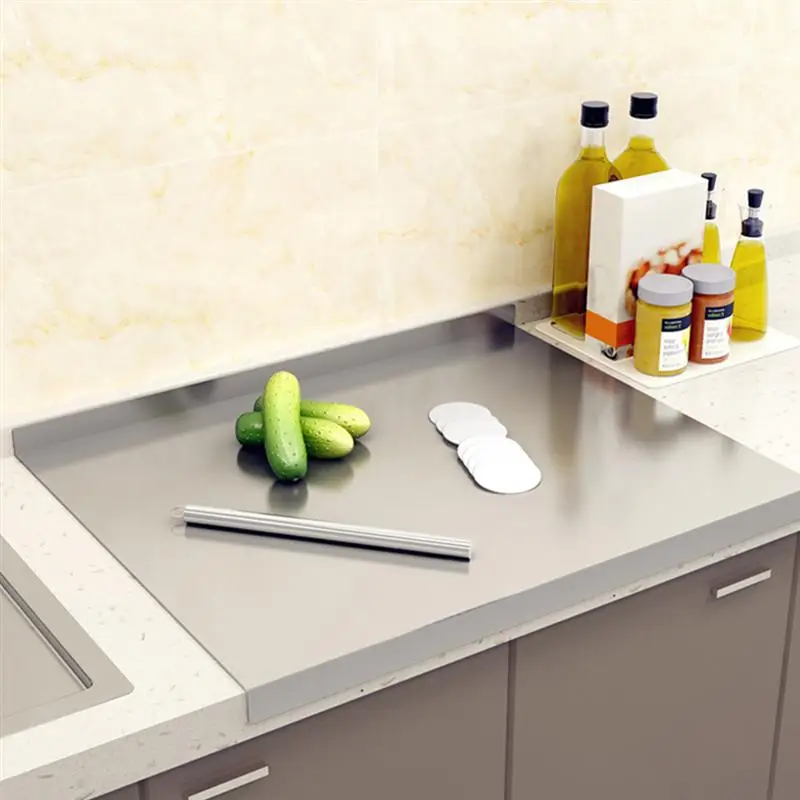1Pc Stainless Steel Chopping Block Dough Pastry Board Home Cutting Board Chopping Board Kitchen Tool Resturant Use Silver 
1Pc Stainless Steel Chopping Block Dough Pastry Board Home Cutting Board Chopping Board Kitchen Tool Resturant Use Silver